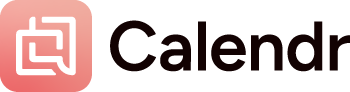 Calendr logo med sort skrift